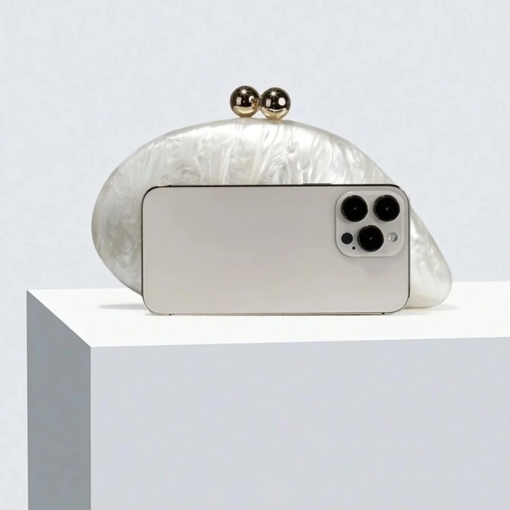 Pearlescent Shell Clutch